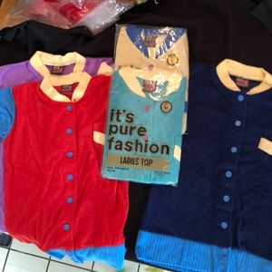 Vintage multicolor polyester ladies tops.